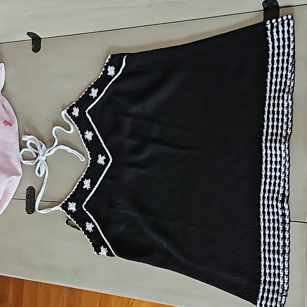 Ann Taylor Loft Knit Black Halter Top Size XL